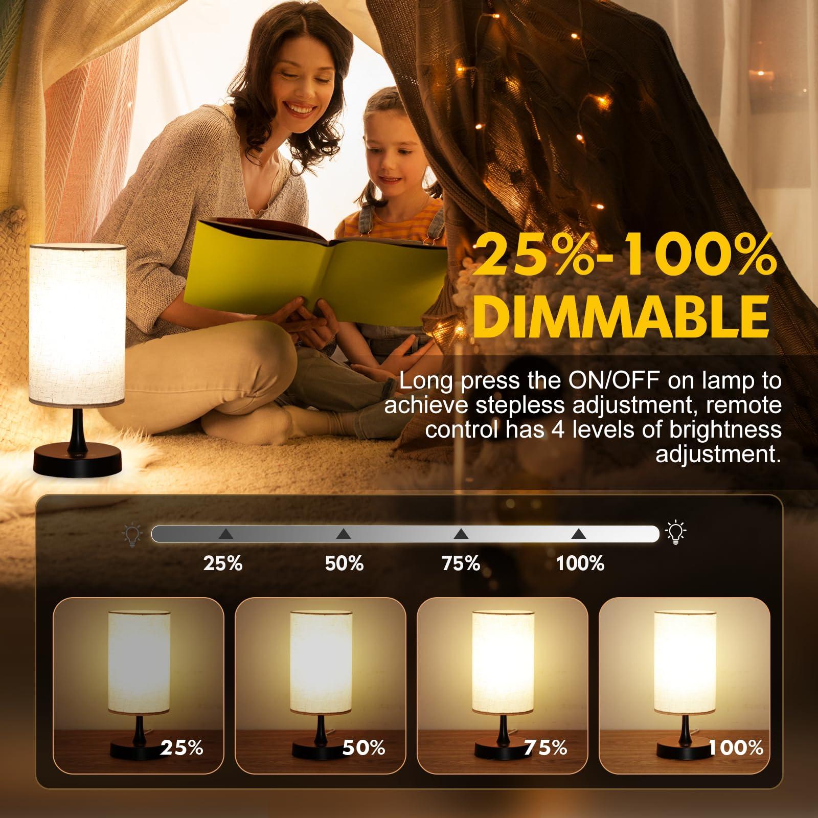 Caromolly Caromolly Light Therapy Lamp, 10000 Lux Lamp with Remote Control, 3 Color Temperature & 4 Brightness Level & Timer, Daylight Lamp for Home, Office, Decoration(Black Base Linen Shade)