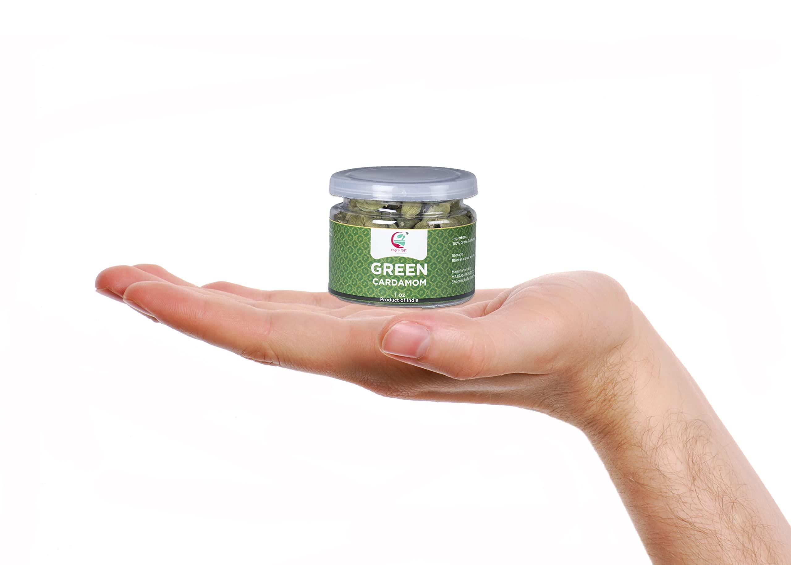 YOGI’S GIFT – Celebrating health Indian GREEN CARDAMOM Pods Whole | 1 oz | Flavourful Indian Spice | Semillas de Cardamomo | by Yogi's Gift