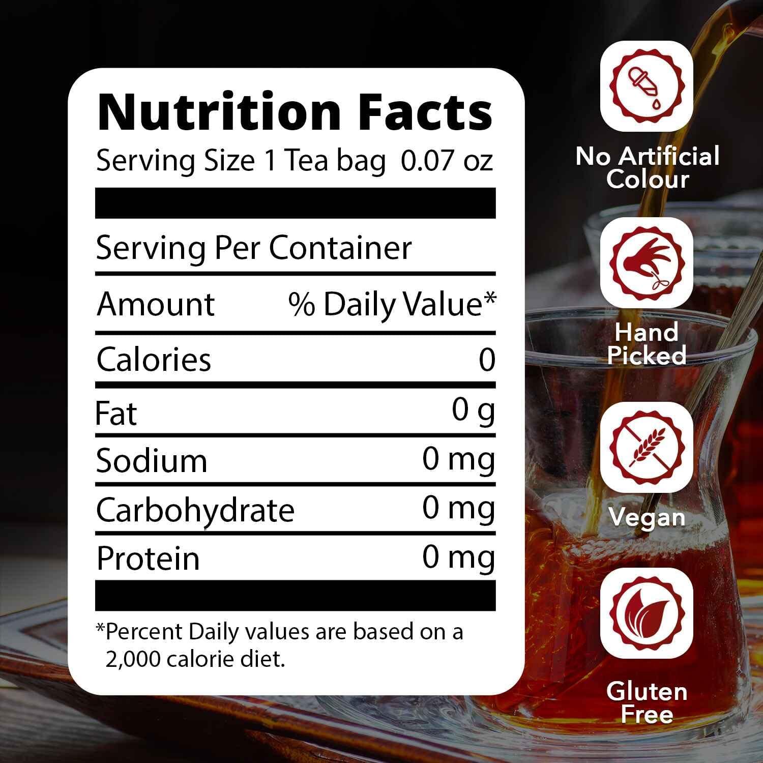 Eastern Vital Tea Turkish Tea Black, Count of 25 Black Tea Bags - Flavourful Taste of Black, Freshly Packed with Heritage Taste of Turkish Tea Bags, Aromatic Tea Beverages by Vital Products