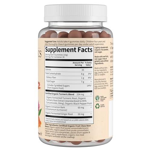 Garden of Life Garden of Life Mykind Organics Turmeric Inflammatory Response Gummy - 120 Real Fruit Gummies for Kids & Adults, 50Mg Curcumin (95% Curcuminoids), No Added Sugar, Organic, Non-GMO, Vegan & Gluten Free