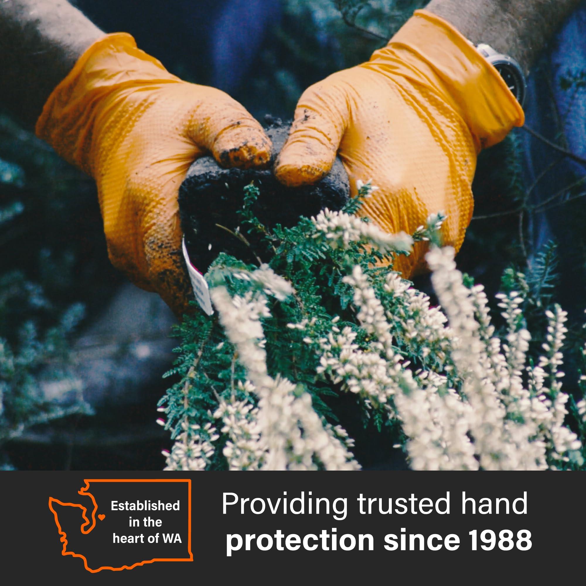 GLOVEWORKS GLOVEWORKS HD Orange Nitrile Industrial Disposable Gloves, 8 Mil, Latex-Free, Raised Diamond Texture, XX-Large, 2 Boxes of 100