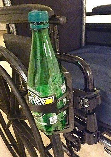 Karman Healthcare Karman S-Ergo 115 18" X 17" seat Ergonomic Transport Wheelchair with Wire Break and Swing Away Footrest in Silver and Free Silver Wheelchair Seatbelt & Black Bottle Holder!