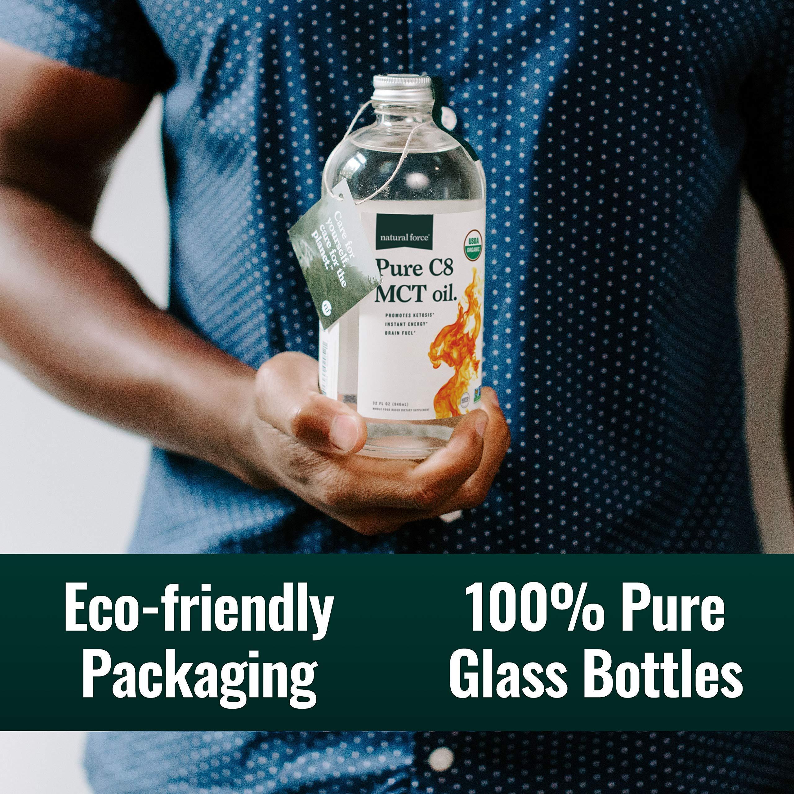 Natural Force Natural Force Clean Decaf Coffee + Organic Pure C8 MCT Oil Bundle 100% C8 MCTs & Mold & Mycotoxin Free Coffee Non-GMO, Keto, Paleo, and Vegan - 12 Oz and 32 Oz