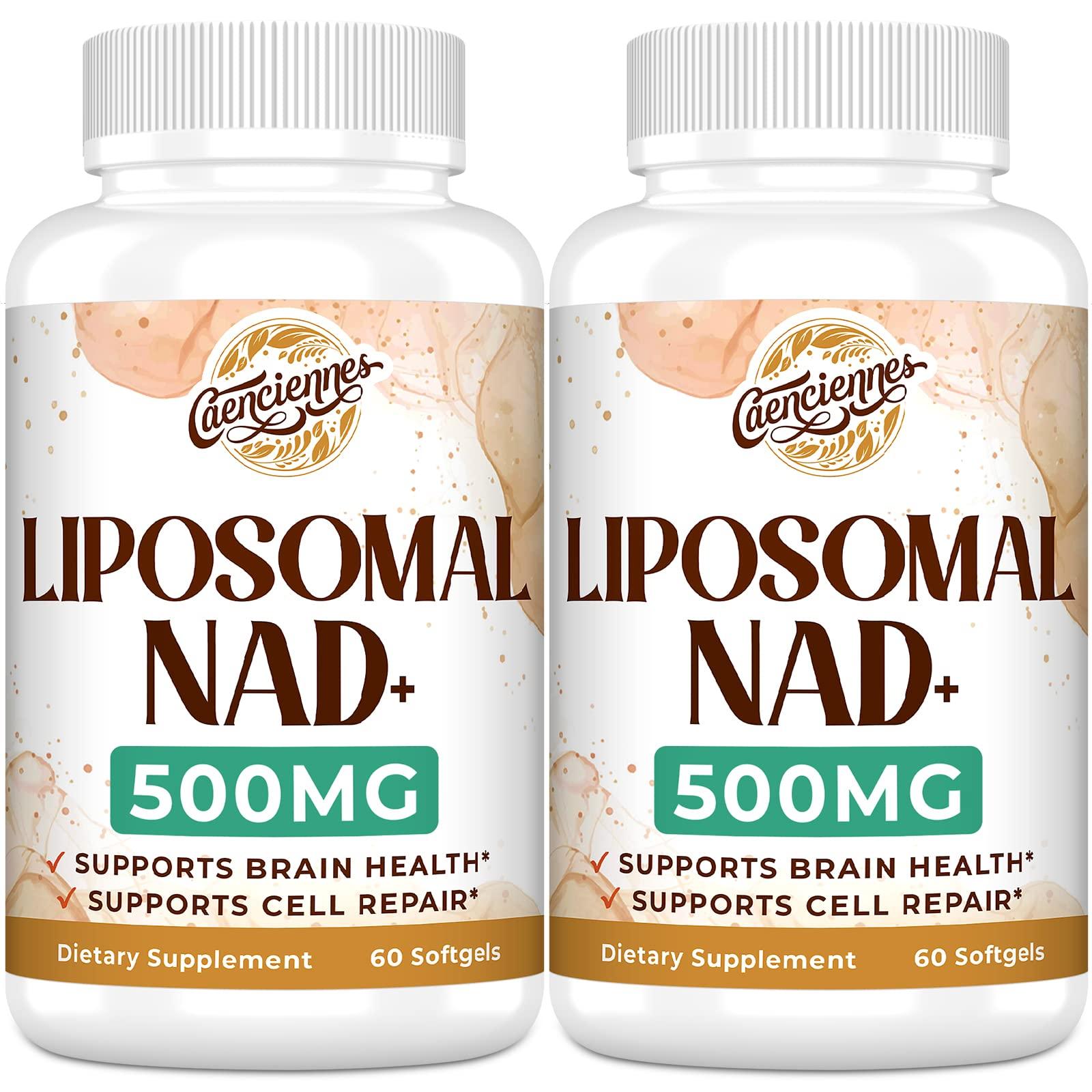Caenciennes Liposomal NAD+ 500 MG Supplement, True NAD Plus Supplement, Superior Absorption, Boost NAD+ More Efficient Than Nicotinamide Riboside for Cellular Energy, Healthy Aging, 120 Serving
