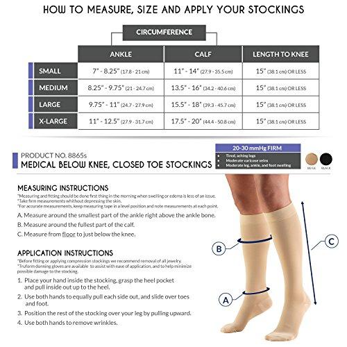 Truform Truform Short Length Compression Stockings, 20-30 mmHg, Beige, Medium (Pack of 2)