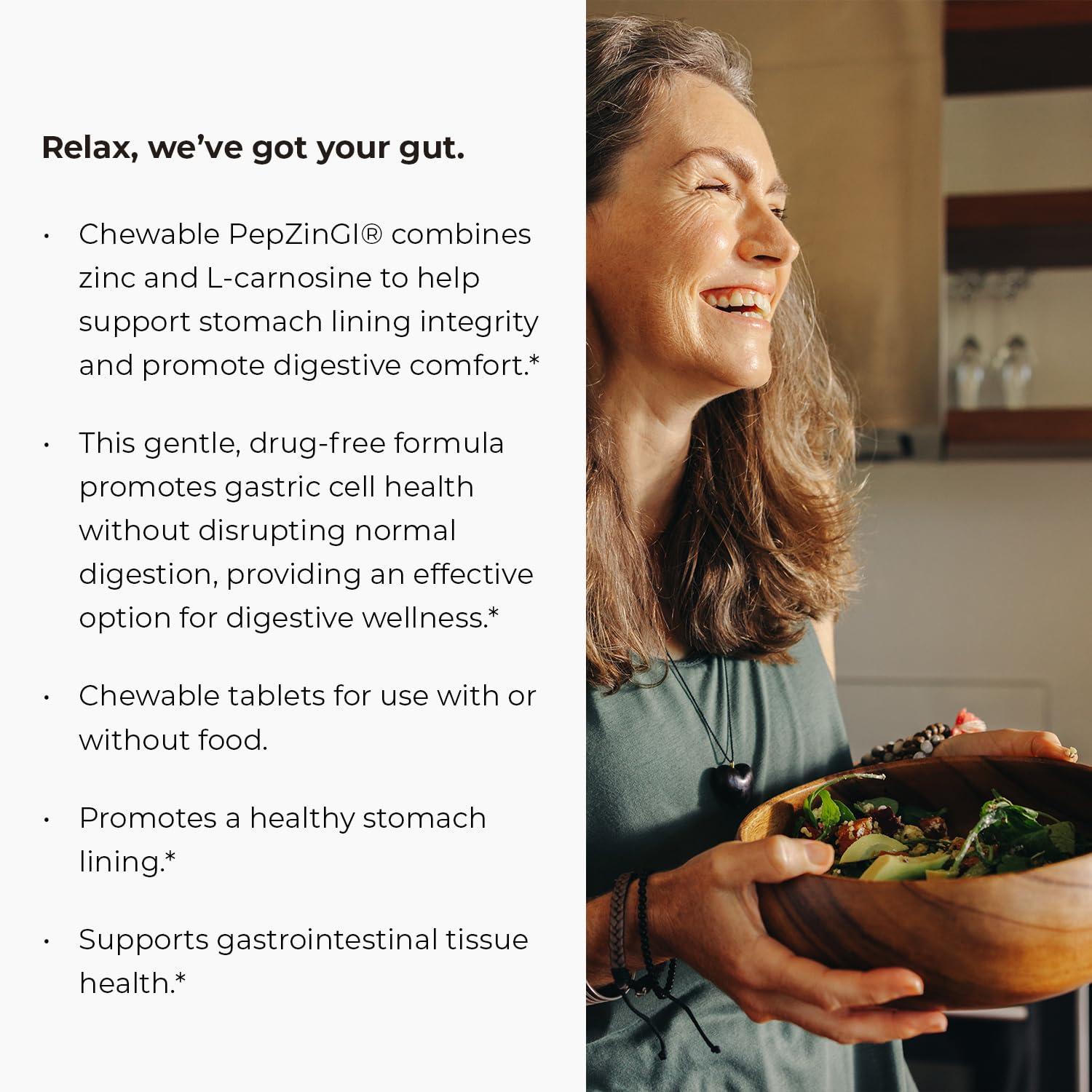 Endurance Products Endur PepZinGI ZINC-CARNOSINE Chewables, Helps Support Your Digestive System for Comfortable Digesting, Gluten Free, 60 Tablets