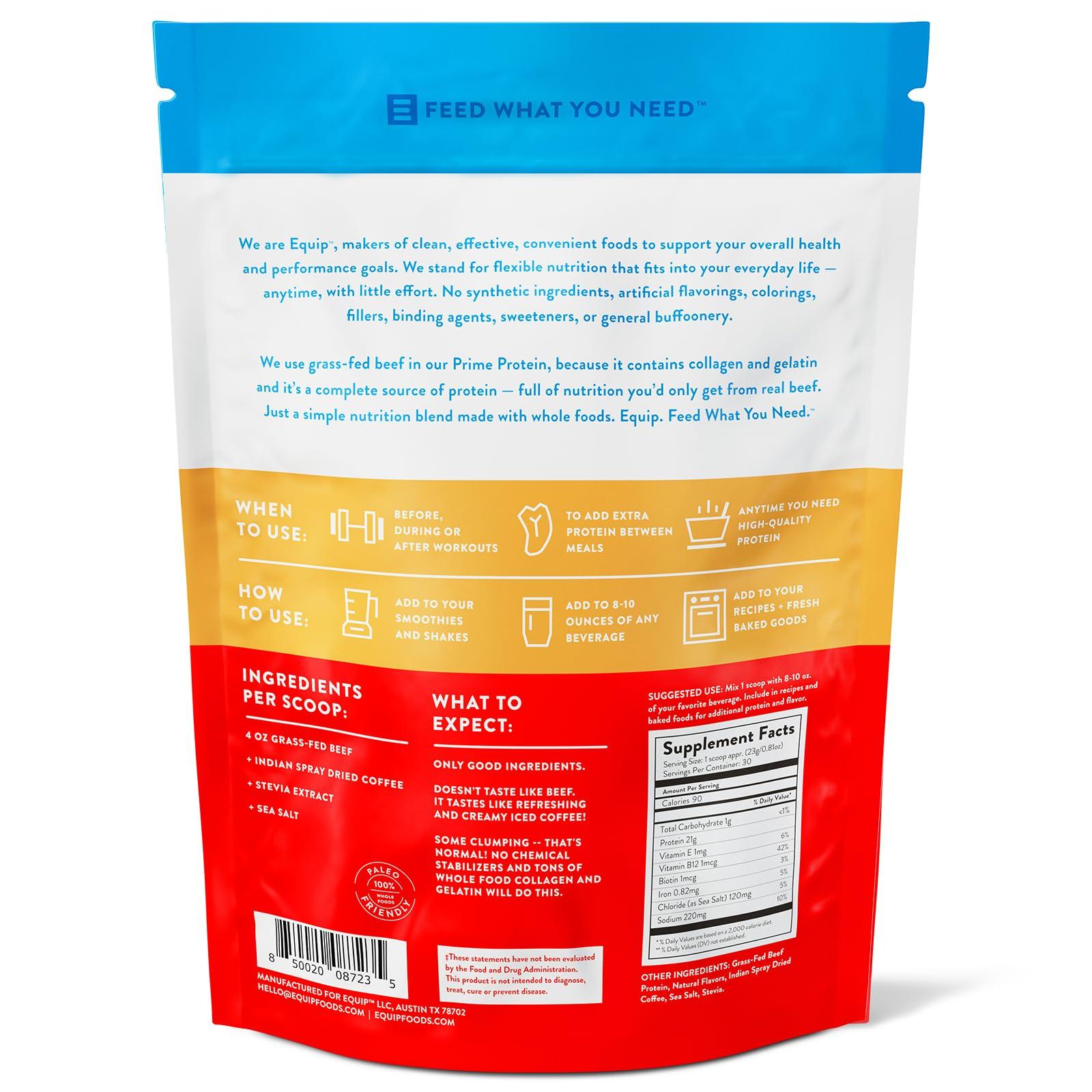 Equip Equip Foods Core Colostrum Powder & Prime Protein Powder Iced Coffee