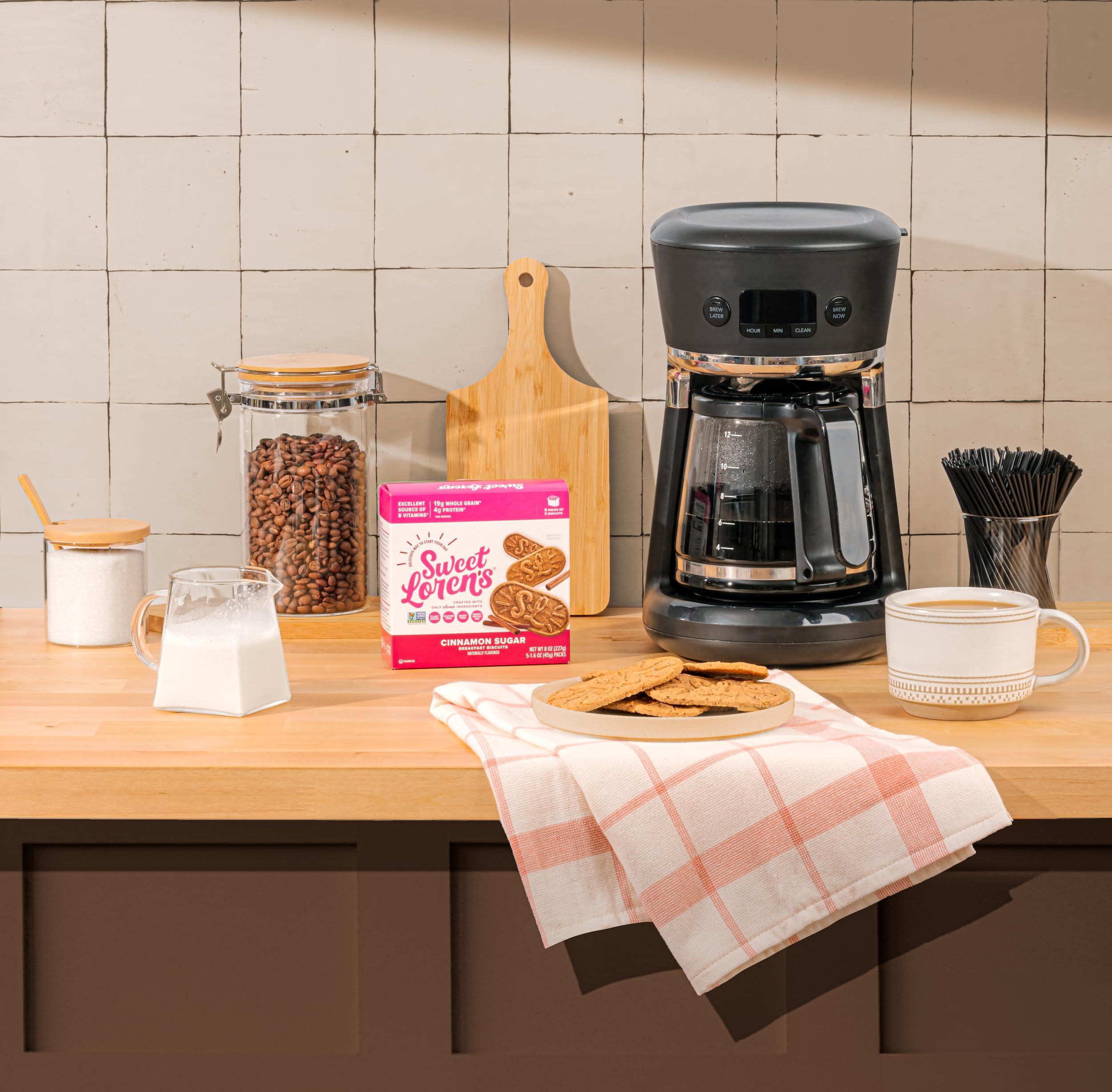 Sweet Loren\'s Sweet Loren\'s Vegan Breakfast Biscuits | Cinnamon Sugar | 4g Protein, 19g Whole Grains | Plant Based, Gluten Free, Dairy Free, Nut Free Snacks | 3 Pack (15 Total Biscuits, 1.6 ounce each)