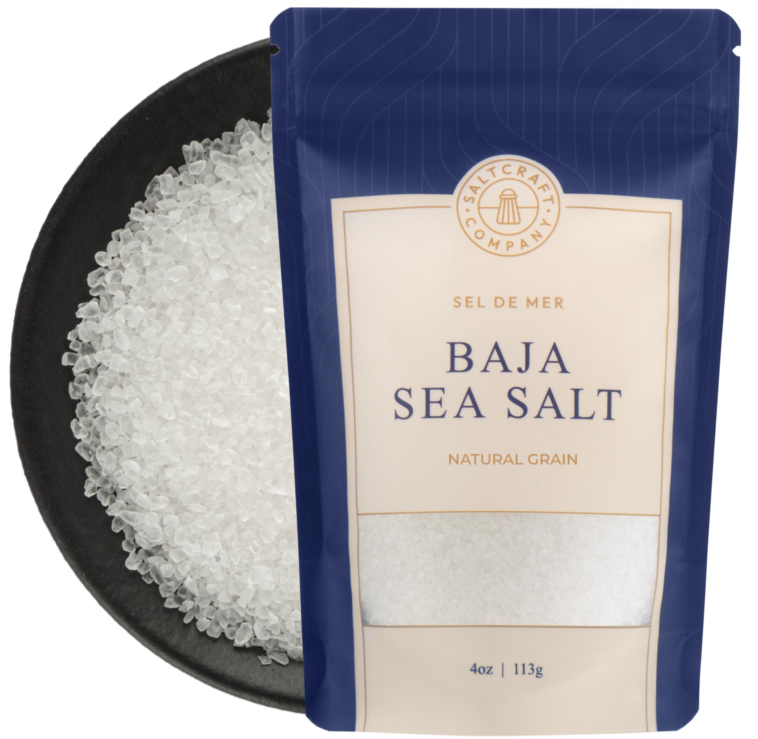 SaltCraft Co. SALTCRAFT COMPANY - Baja Sea Salt, Natural Grain Crystals, Low Sodium 30%, Kosher Certified & Mineral Salt - 4 Ounce