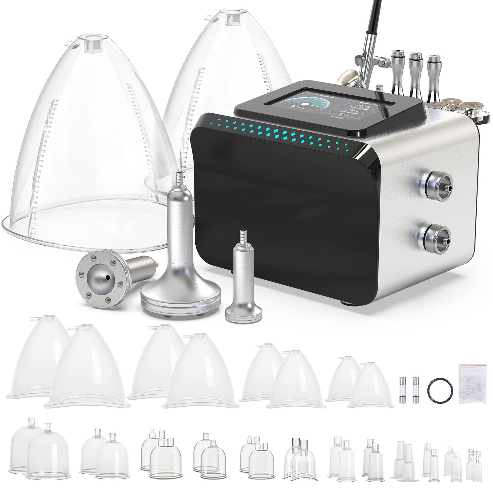 Meifuly Vacuum Therapy Machine, 3 in 1 Vacuum Cupping Therapy Sets with 1800ML and 1500ML Large Cups, 3 Gua Sha Head, 0-80 cmHg, 5 inch Touch Screen