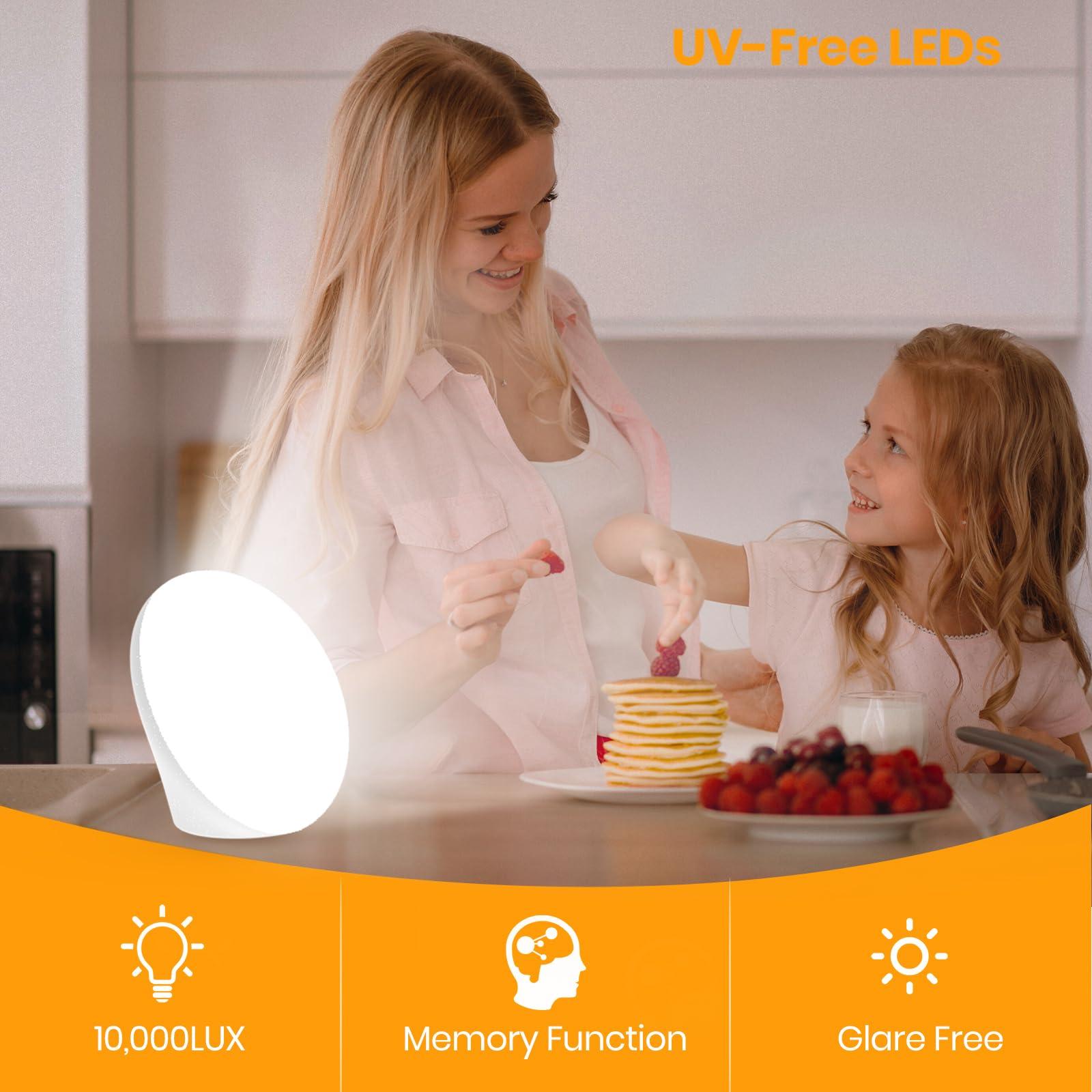 LASTAR LASTAR Sun Lamp, 10,000 Lux Sunlight Lamp with 4 Color Temperatures & 5 Brightness & 1H Timer, 12 RGB Colors Touch Control with Memory Function