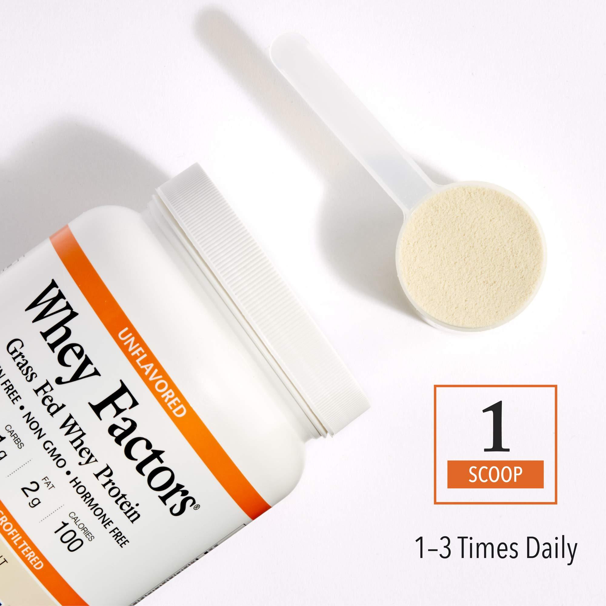 Natural Factors Whey Factors by Natural Factors, Grass Fed Whey Protein Concentrate, Aids Muscle Development and Immune Health, Unflavored, 12 Oz