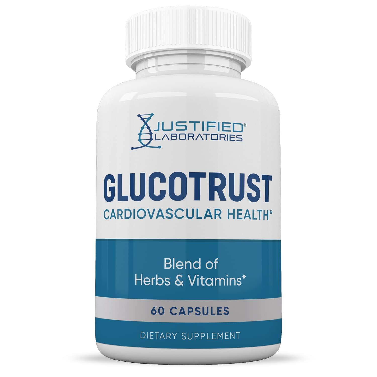 Justified Laboratories (3 Pack) Glucotrust Advanced Formula Supplement Pills 180 Capsules