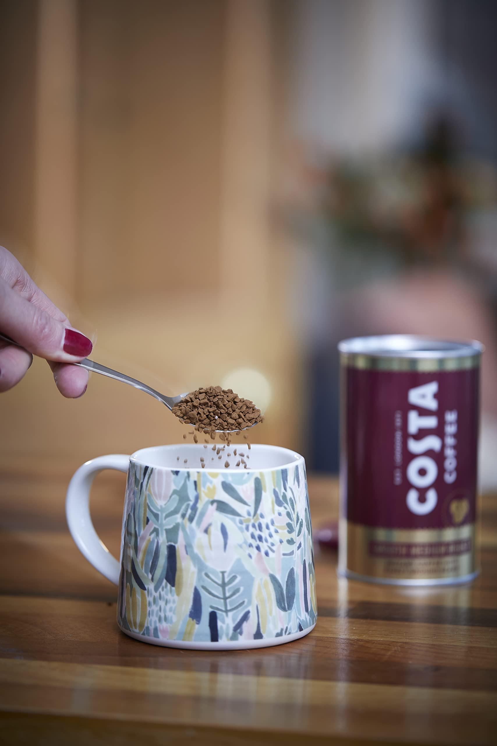Costa Costa Coffee Smooth Medium Roast Instant Coffee with Finely Ground Beans Tin, 6 x 100g, COS-MG-UK-5001
