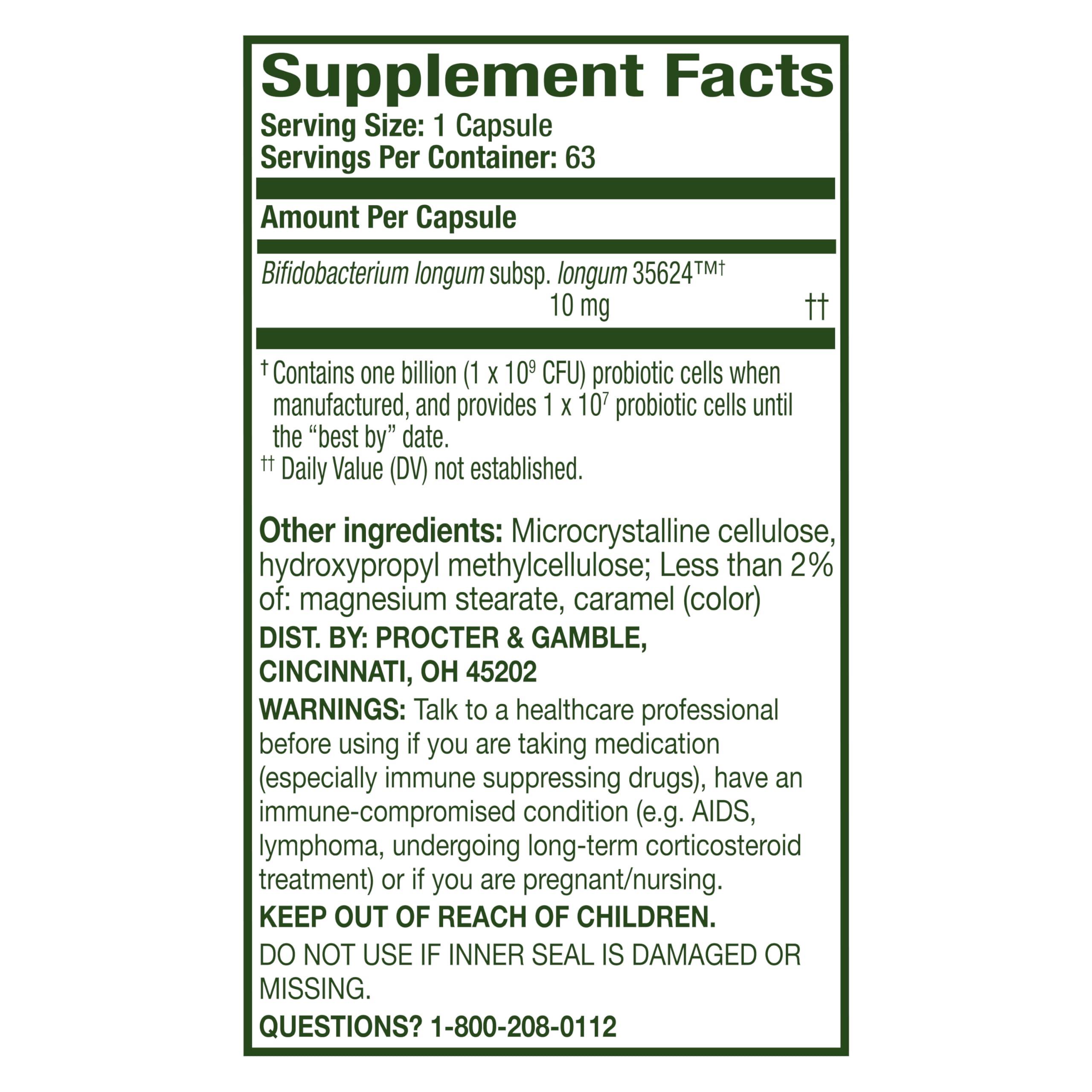 Align Align Probiotic, Pro Formula, Probiotics for Women and Men, Daily Probiotic Supplement, Helps Relieve Occasional Bloating & Gas*, #1 Doctor Recommended Brand, 63 Capsules (Packaging May Vary)