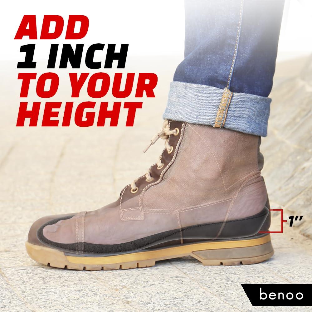 benoo Height Increase Insoles for Men (+1 inch) Shoe Lifts Men, Instant Height Boosters Insoles for Men, Trim to Fit Shoe Lift, Comfortable Shoe Leveler, Shoe Inserts for Height (Mens 8-9.5)