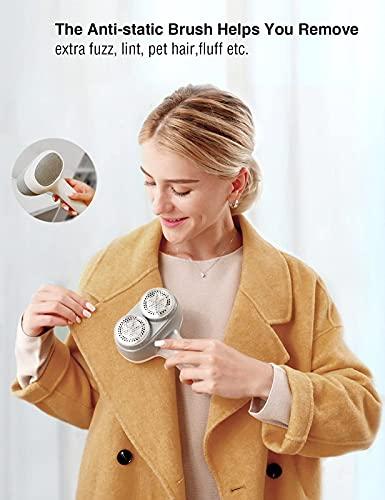 VASSON VASSON Fabric Shaver, Electric Lint Remover, Rechargeable Lint Shaver, Sweater Shavers to Remove Pilling, Large Fuzz Remover for Clothes Couch Furniture (Greyish White)