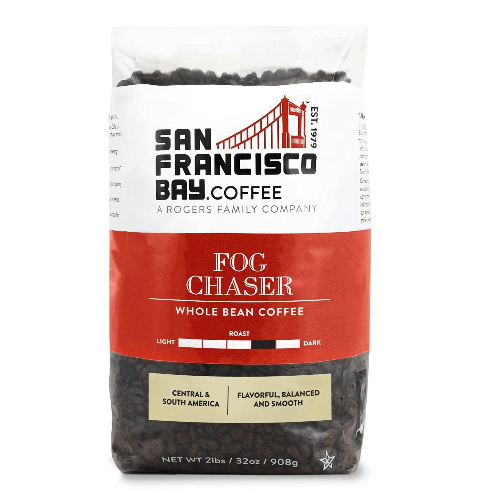 SAN FRANCISCO BAY San Francisco Bay Whole Bean Coffee - Fog Chaser (2lb Bag), Medium Dark Roast (Pack of 6)