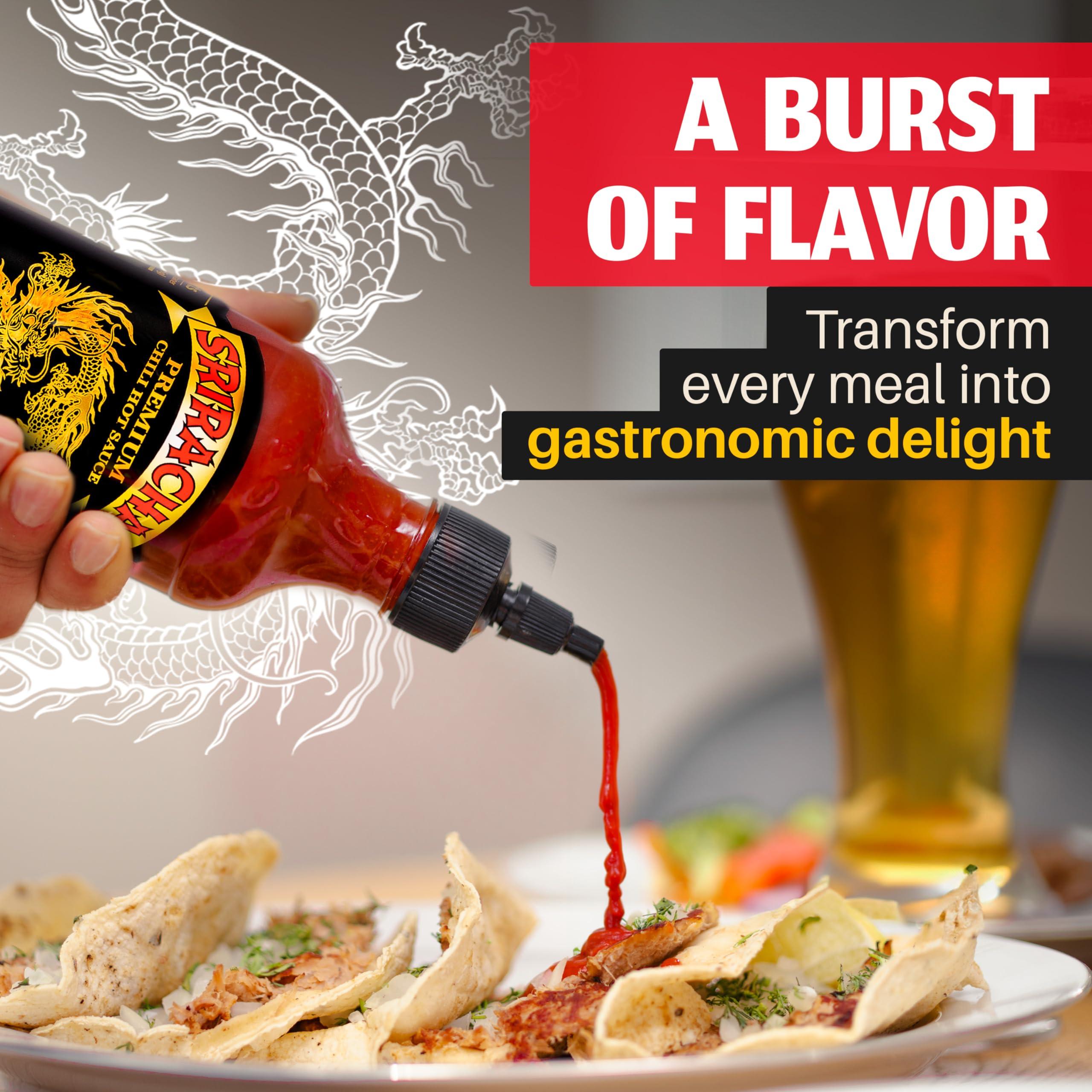 Underwood Ranches Underwood Ranches Limited Edition Dragon Sriracha Sauce - Hot Sauce, Perfect for Spicing Up Any Dish! - Made from Red Jalapeno Peppers That Started the Sriracha Movement, 17 oz - 3 Pack