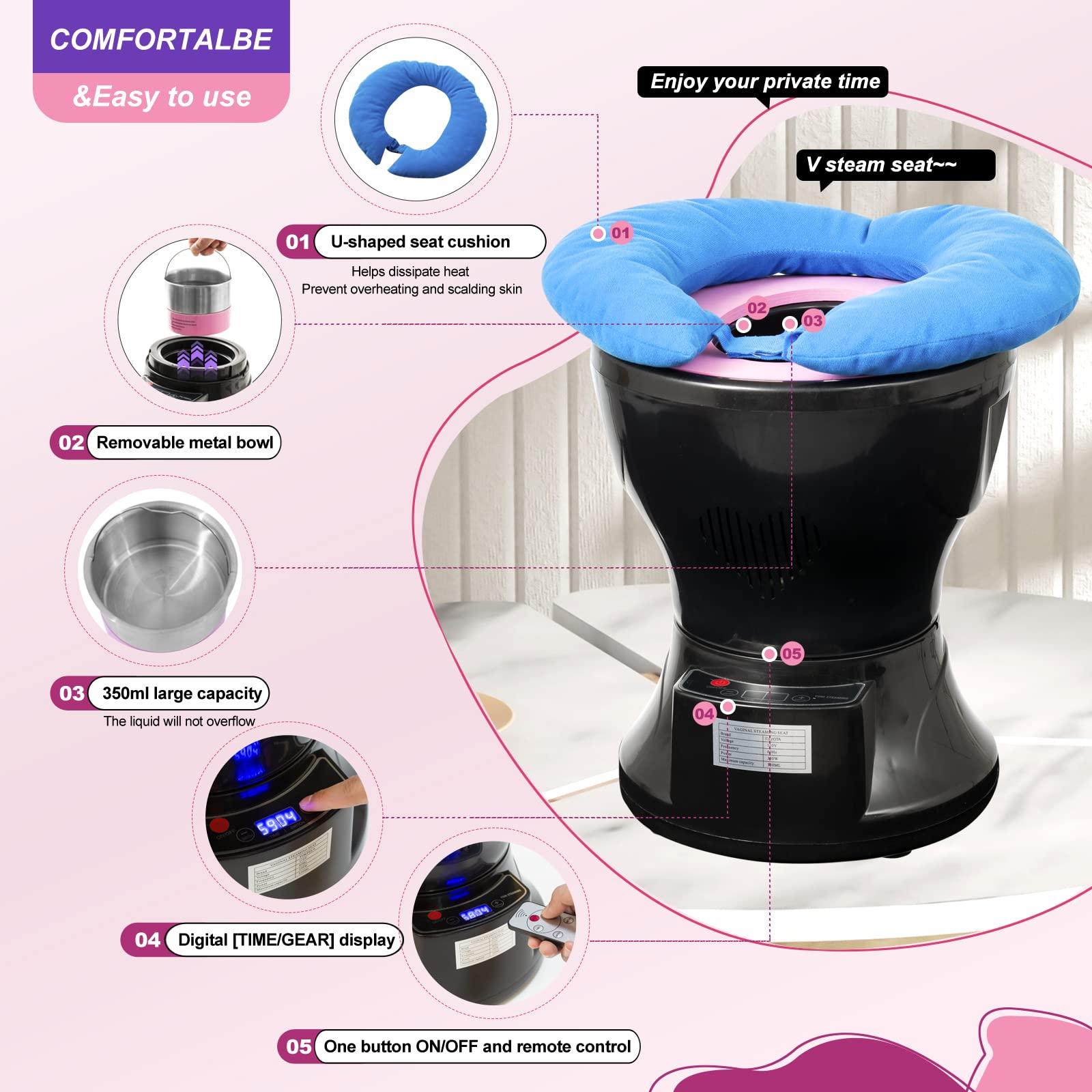 EXJIOTA EXJIOTA Yoni Steam Seat, Yoni Steam kit with Yoni steaming pot & Steaming Herbs (20 Steams) & U Cushion, V Steam at Home Kit Uses for Women PH Balance, Cleansing, Postpartum care, Menstrual Support