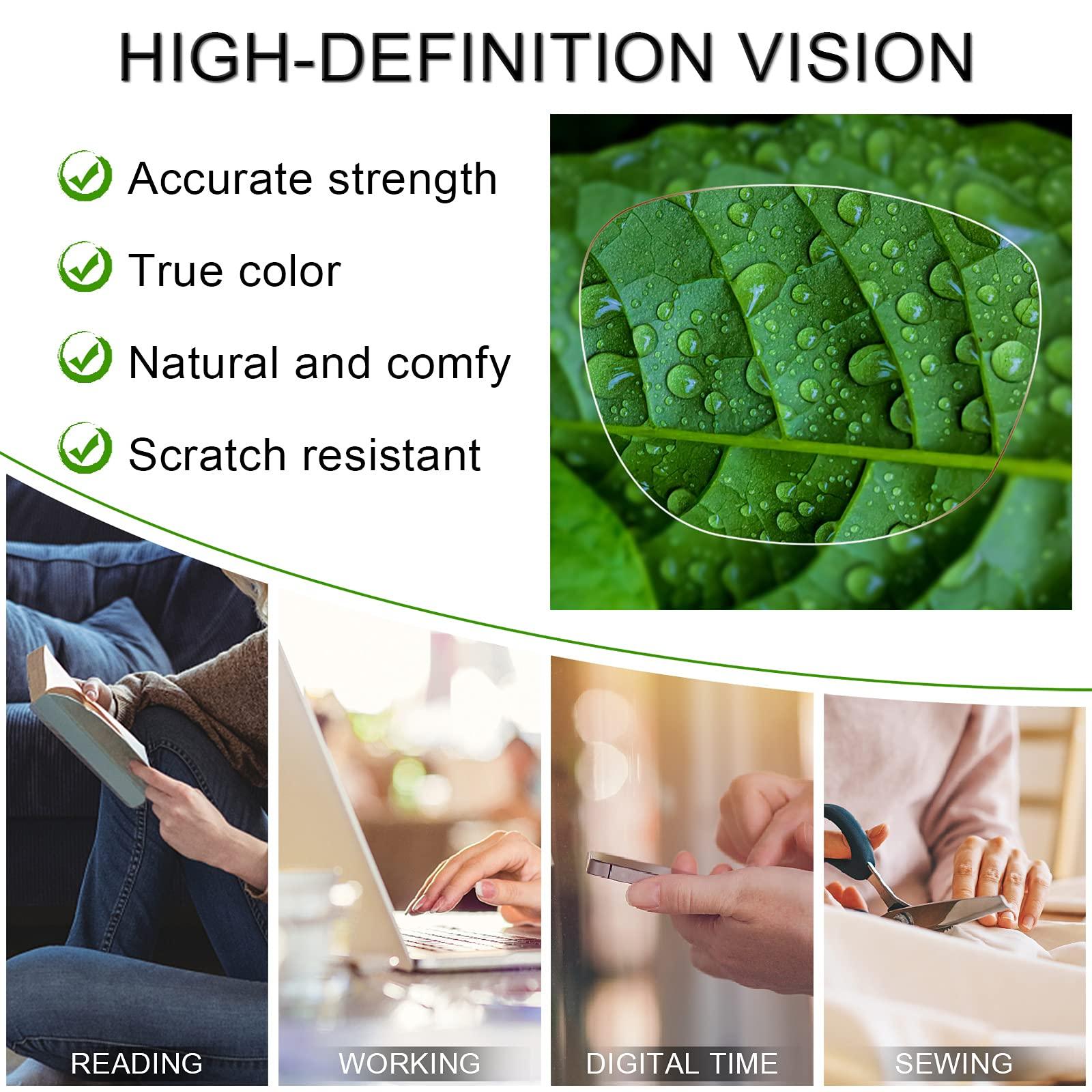 AEZUNI AEZUNI Large Square Reading Glasses Women Clear Frame Readers 1.0 1.5 2.0 2.5 3.0 3.5 (Transparent, 200)