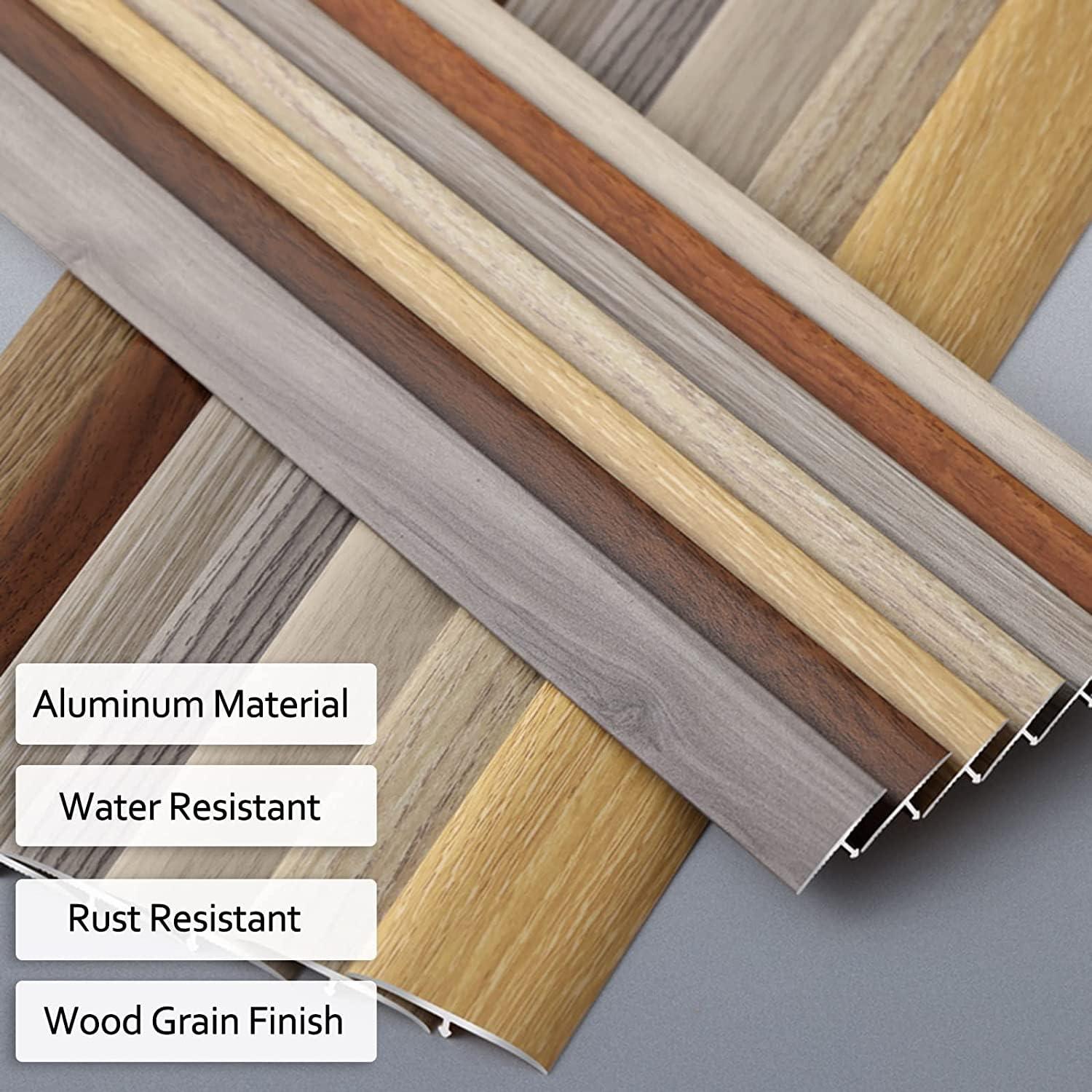 ENWIND Floor Transition Strip Walkers Entry Ramp, Laminate Floor Gap Cover 30in 40in 50in 60in, Wood Grain Finish Floor Transition Divider Strip for Door Thresholds, Wood to Vinyl and Wood to Tile (Color :