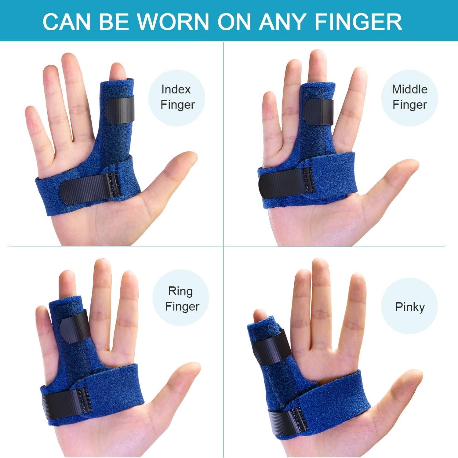 Sumifun Sumifun Finger Brace, Trigger Finger Splint for Index Middle Ring Pinky Finger Arthritis Pain, Tendon Injury, Broken Mallet Finger Stabilizer Supports for Dislocated Knuckle Immobilizer Wrap for Right