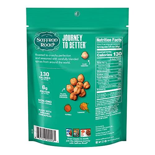 Saffron Road Saffron Road Organic Crunchy Chickpea Snacks-Gluten Free, Non-GMO, Kosher, Vegan (Falafel, 6 oz (6 Pack))