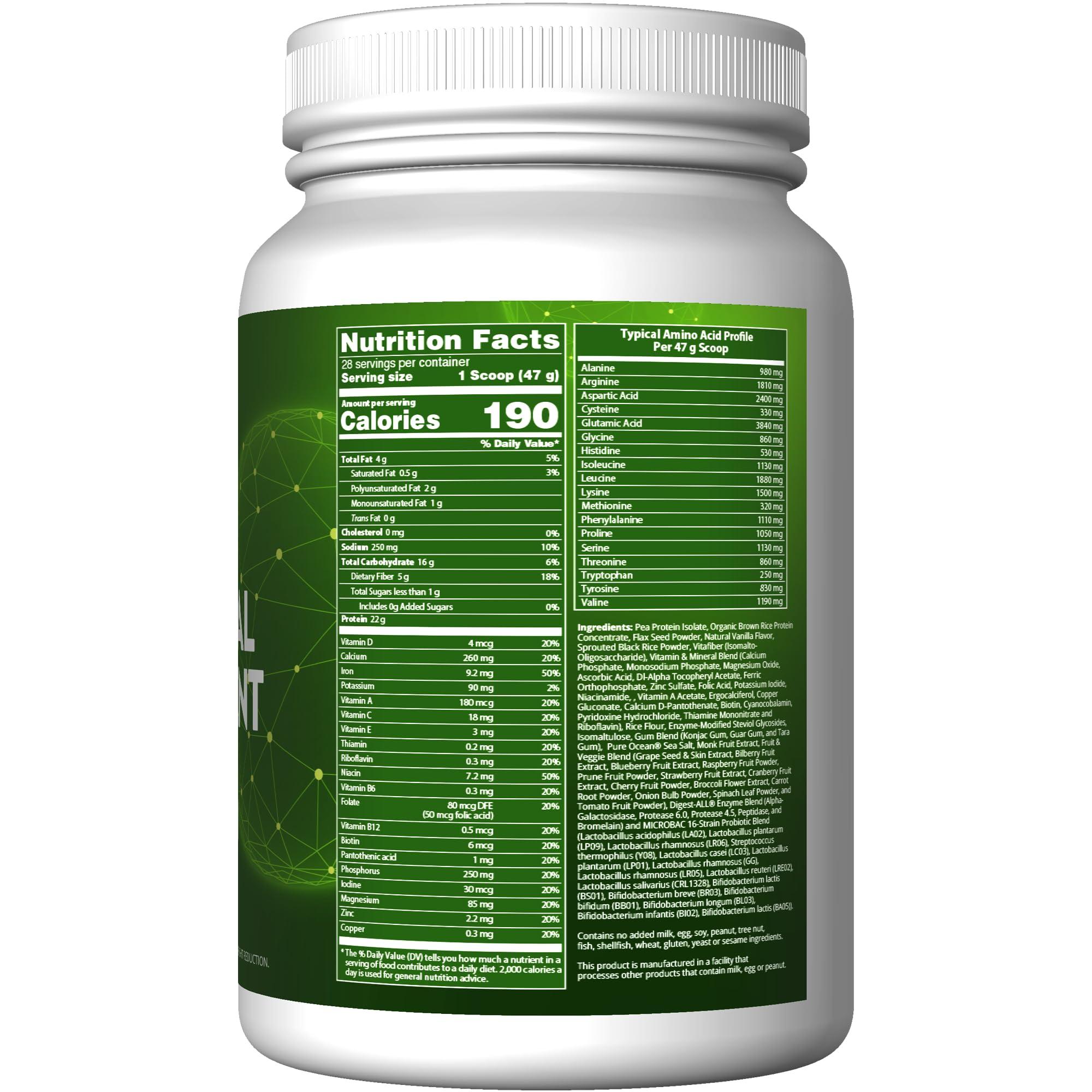 MRM MRM Nutrition Veggie Meal Replacement Protein | Vanilla Bean Flavored | 22g complete plant based protein | Meal on-the-go | Mediate hunger | Balanced macronutrient formula | 28 servings