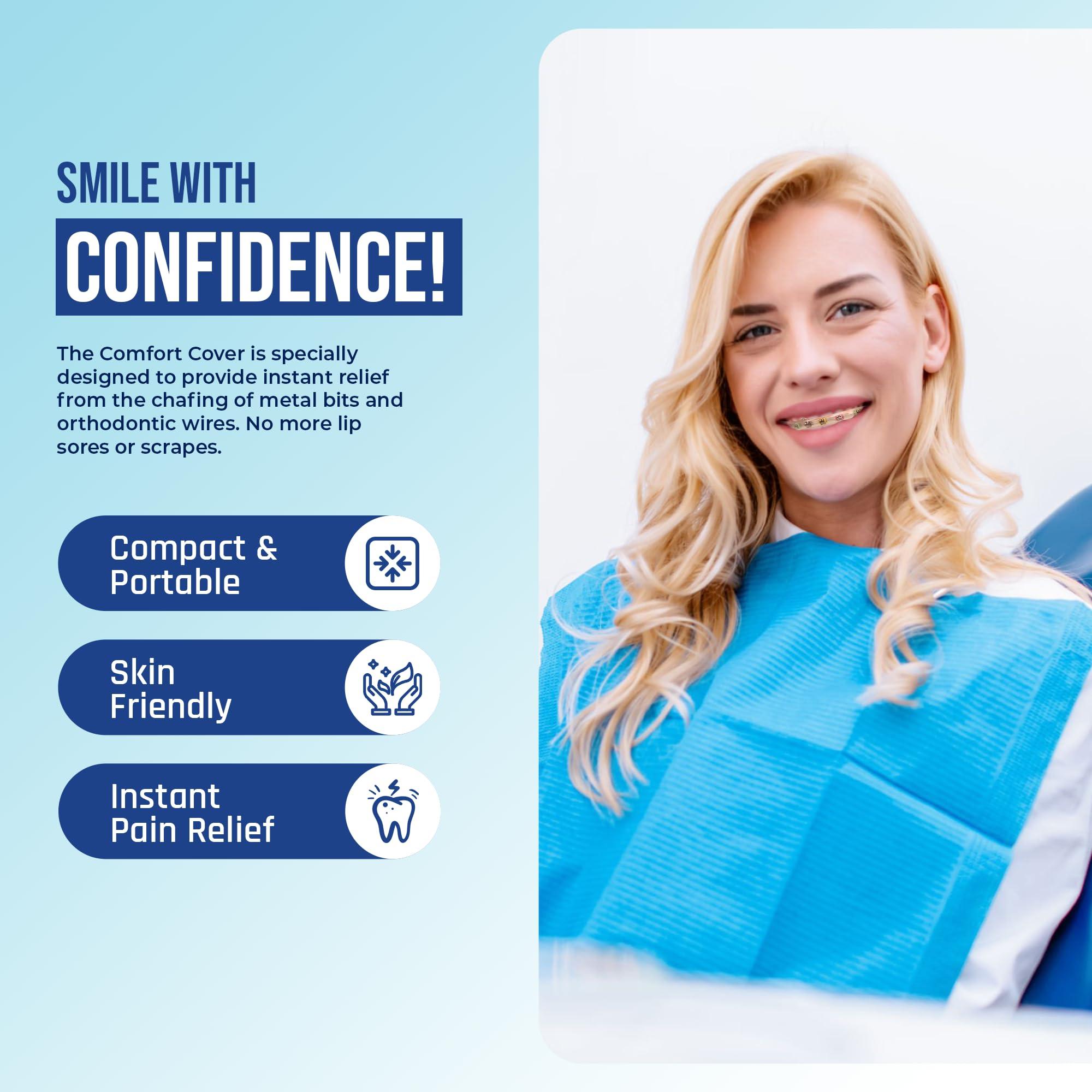 ELEMENT Comfort Cover Braces Guard/Lip and Mouth Protector - Snap on Cover Strip for Braces - Orthodontic/Dental Quality (Clear)