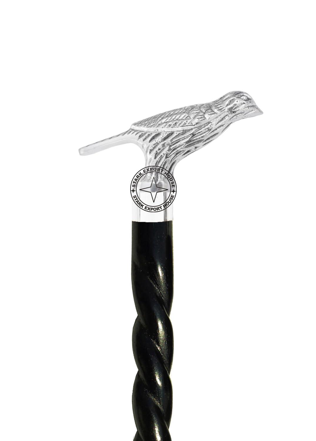 Stark Export House Walking Cane Rosewood Designer Wooden Walking Stick with Nickel Handle Gift for Men & Women 37 inch (XZDR)