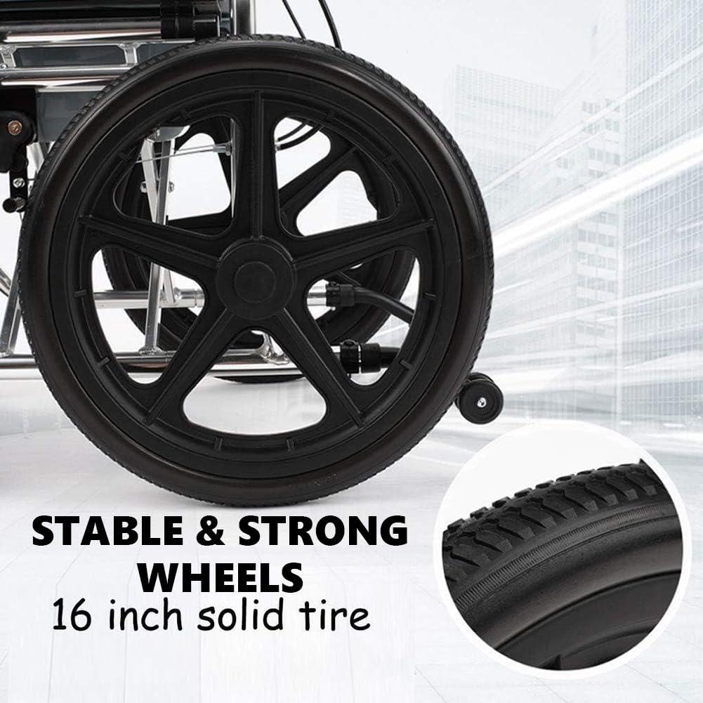 KK-GAL KK-GAL Indoor Wheelchair for Elderly, Portable Wheelchair with Hand Brake, Bathroom Shower Chair with Wheels, Multifunctional Shower Stool Shower Seat, Lightweight Aluminum Wheelchair,Standard