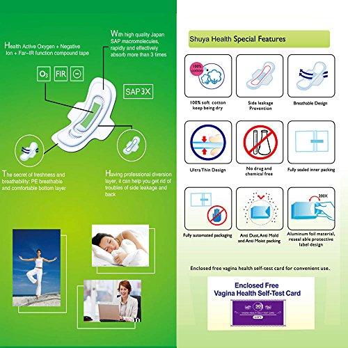 SHUYA SHUYA Patented Anion Soft Breathable Sanitary Pads and Panty Liners Combination Suit Package, Scented-96Count (Packs of 8)