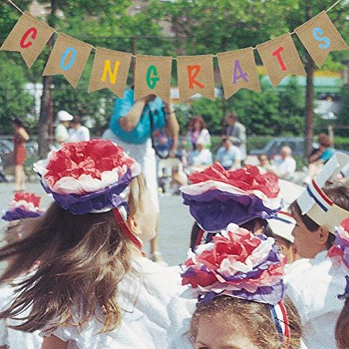 Amosfun Graduation Bunting Banner Congrats Banners Garland Dcorations Congratulations Sign Graduation Party Decor Supplies (Style A)