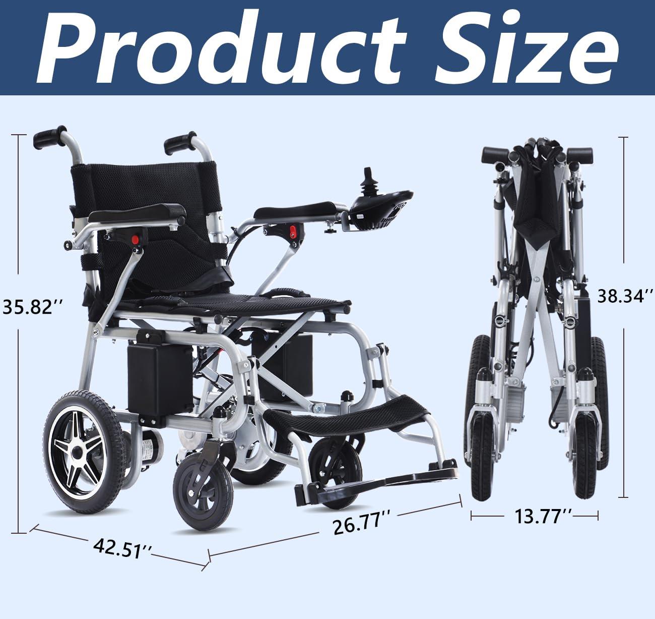 Broobey Broobey Lightweight Electric Wheelchair Portable Folding Transport Power Wheelchair- Travel Size - Airline Approved - User Friendly