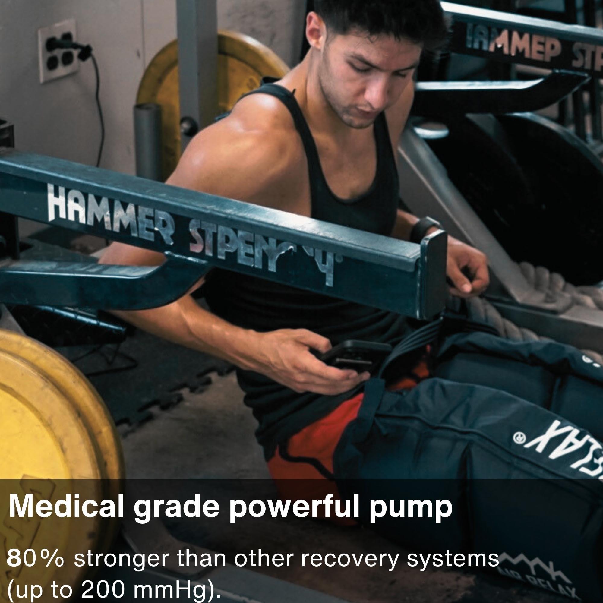 Air Relax Air Relax AR-2 Professional Compression Boots, FDA Cleared Leg Recovery System, Medical Grade Recovery Boots and Pump, 3 Therapy Modes 4 Chambers, for Circulation in Legs and Muscle Recovery