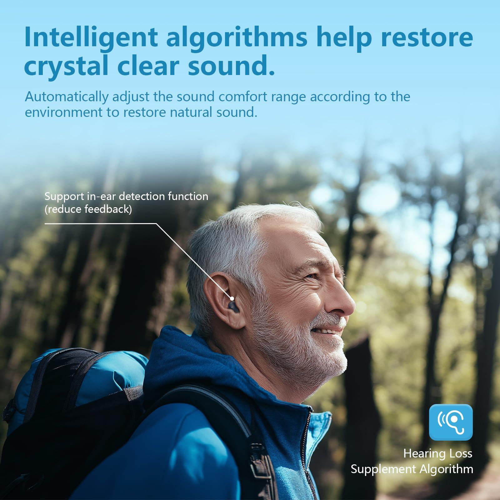 Edifier Edifier Mini Hearing Aids, Bluetooth Hearing Aids for Seniors, Rechargeable OTC Smart Hearing Aid with Noise Cancellation, Comfortable Fit and Nearly Invisible, App Control, Superior Sound Quality