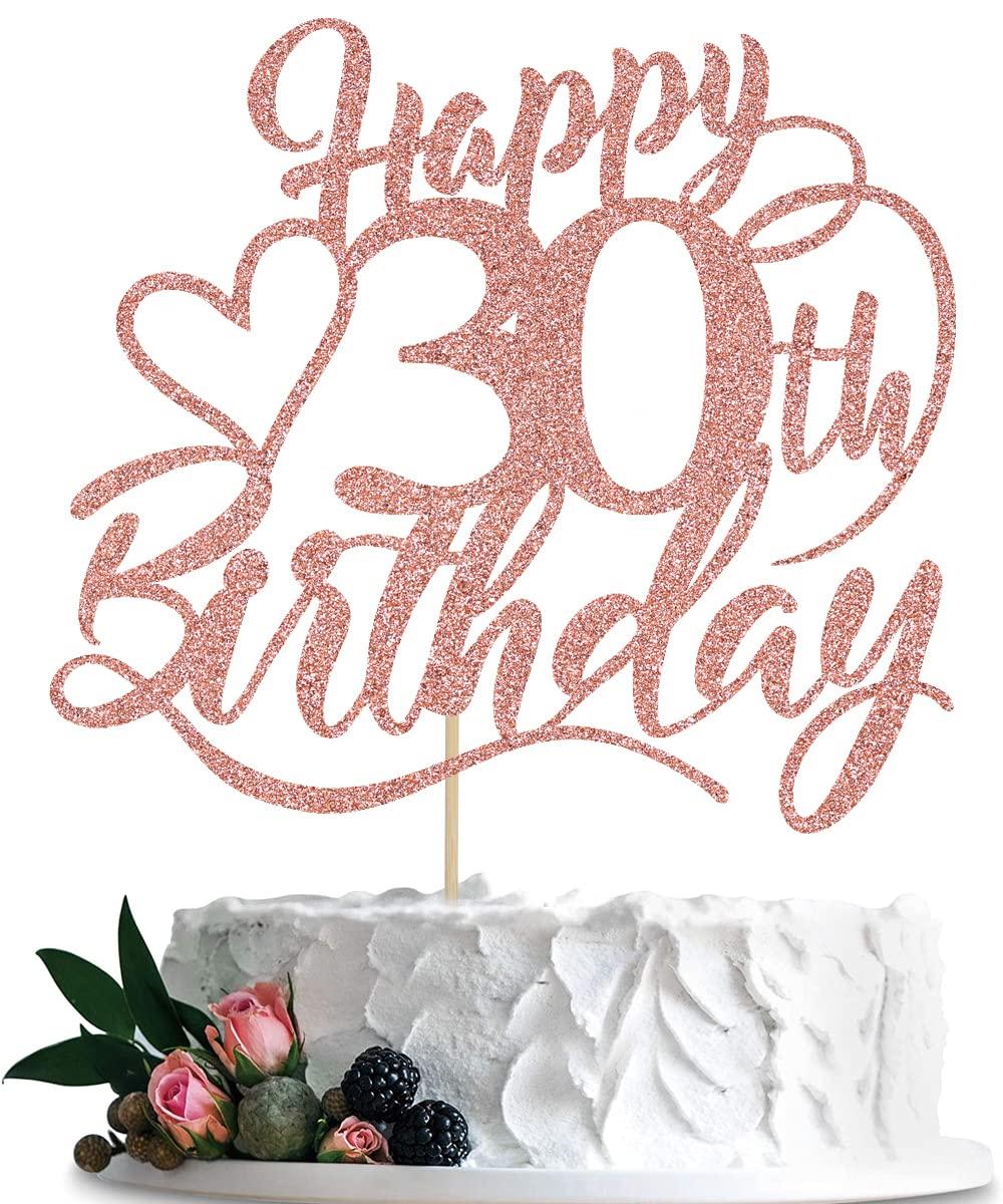 BIABISD Happy 30th Birthday Cake Topper for 30th Men and Women Birthday Party Decorations ? Cheers to 30 Years Cake Decoration (30)