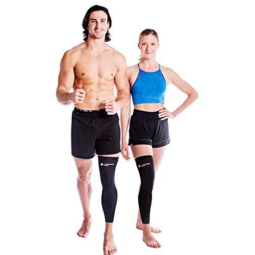 Copper Joe Copper Joe Full Leg Compression Sleeve - Ultimate Copper Infused, Support for Knee, Thigh, Calf, Arthritis, Running and Basketball. Single Leg Pant For Men & Women (Medium)
