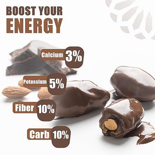 NAKHEEL ALYA Nalya Dates with Milk Chocolate and Almonds | 16 Packs | 3 Pieces per Pack| Healthy and Satisfying On-the-Go Snack