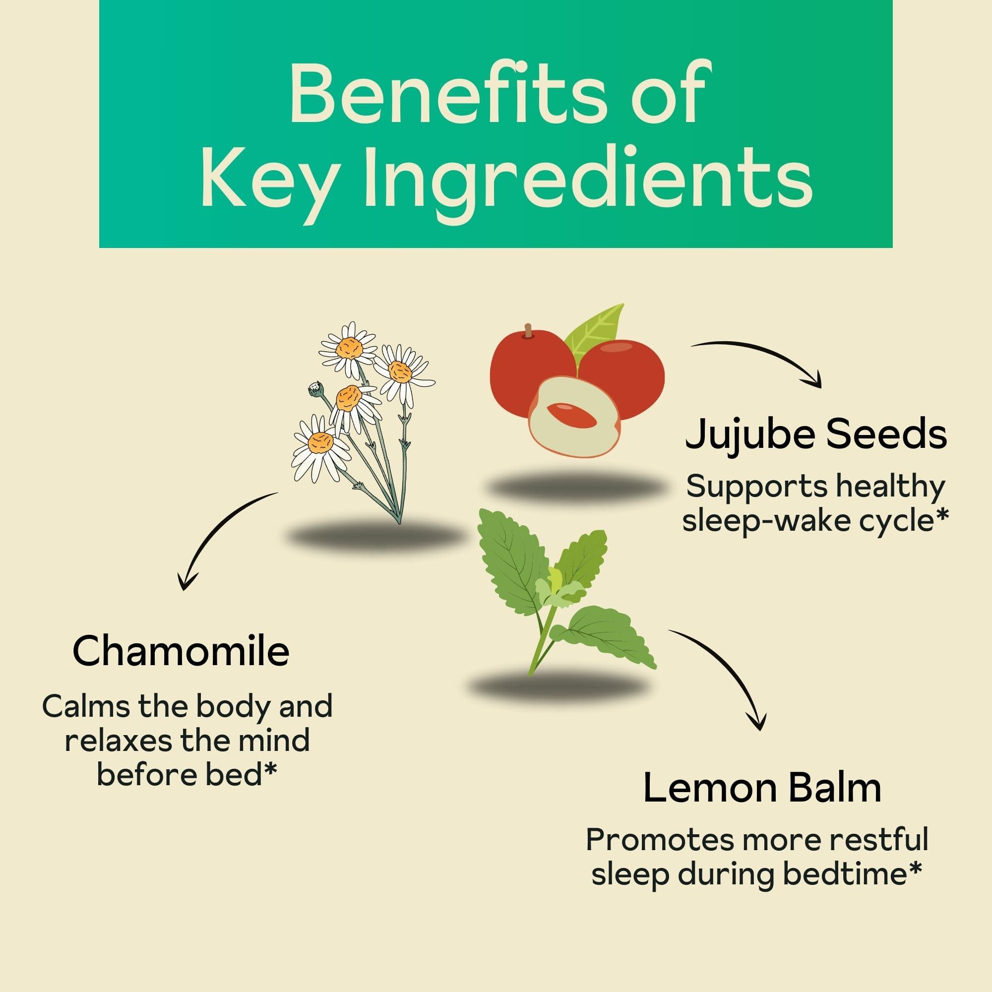 Reprise Melatonin Free Natural Sleep Aid Gummies for Adults | NO Melatonin | Herbal Jujube & Chamomile, Lemon Balm - Deep Sleep Supplement & Relaxation for zzz, 45 Vegan Gummies (45 Gummies (1 Pack))