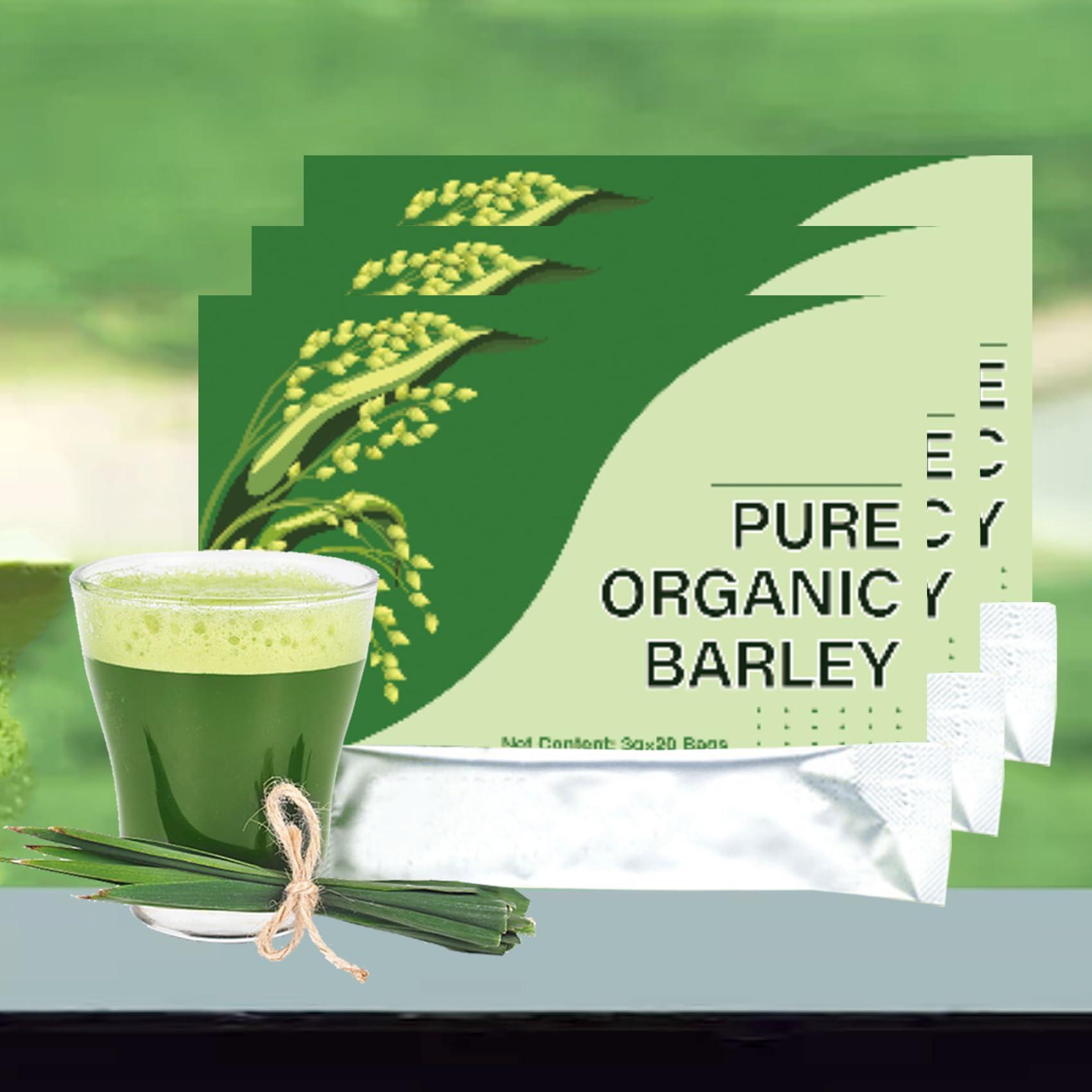 MONKPEAR MONKPEAR Naveta Barley Grass Powder 100% Pure & Organic, 1Box/20Bags Organic Barley Grass Powder, Naveta Pure Organic Barley, Easy to Use Easy to Carry (3Box)