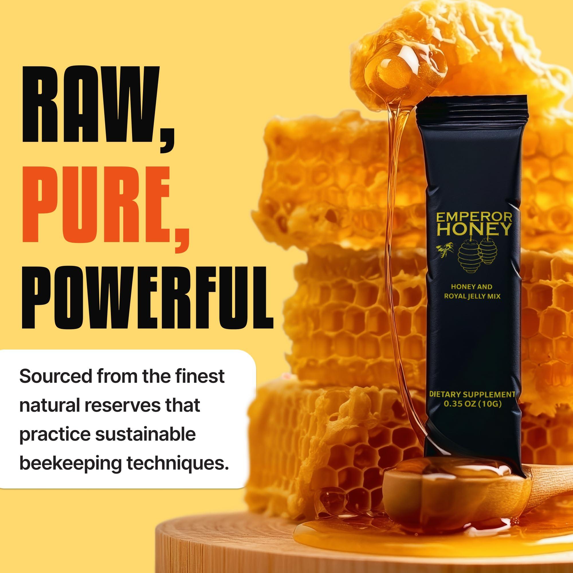 Halal Honey Halal Honey Extra Strength For Men Raw Organic Honey with Premium Natural Royal Jelly Bee Pollen & 100% Pure (Large Pack of 24 Honey Packets)