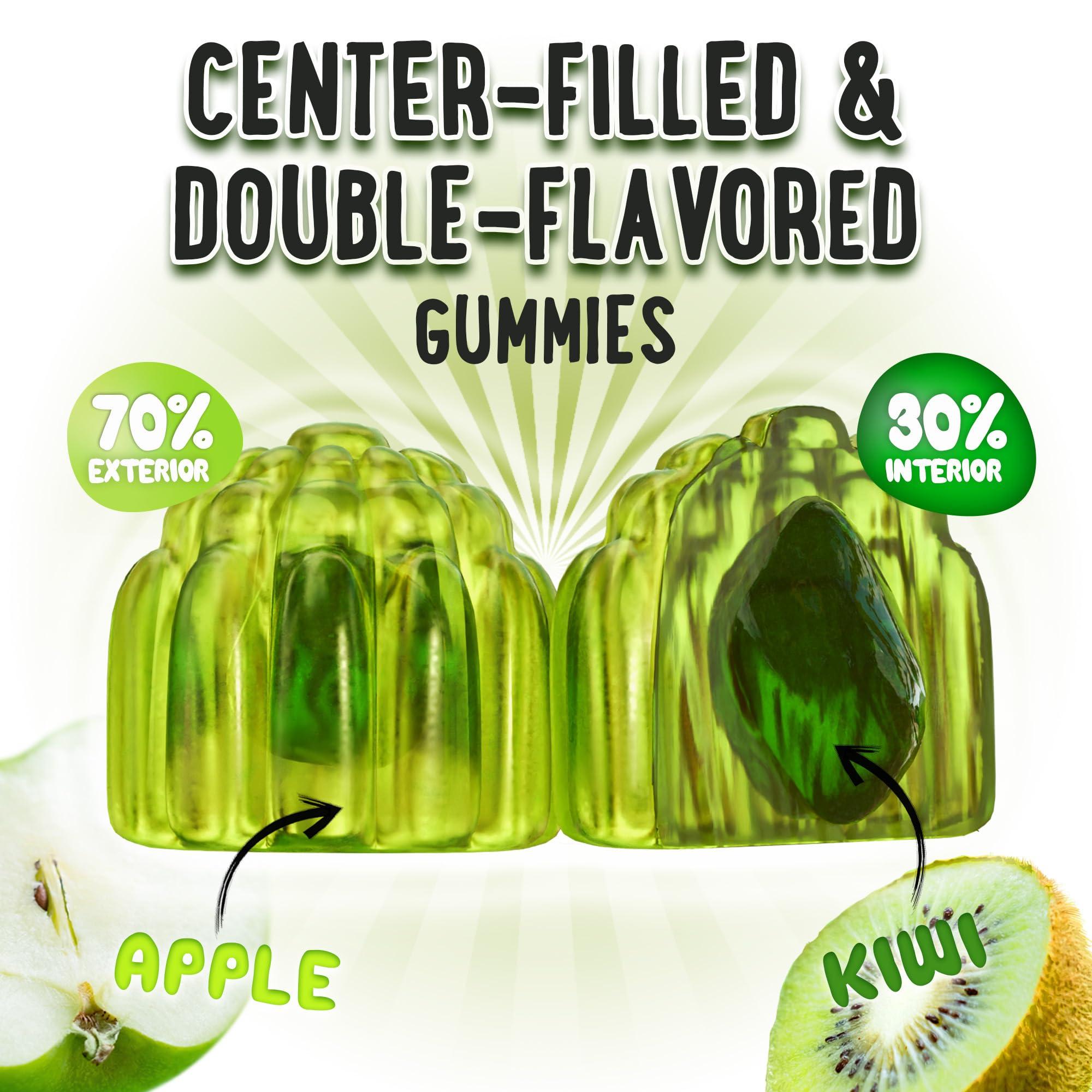 OH MY CHEWY Center-Filled Magnesium Glycinate Gummies 400MG - High Absorption for Kids, Teens & Adults - Supplement for Sleep, Calm & Muscle Relaxation with B6 & D3 - Gluten Free & Vegan Friendly - 120 Count