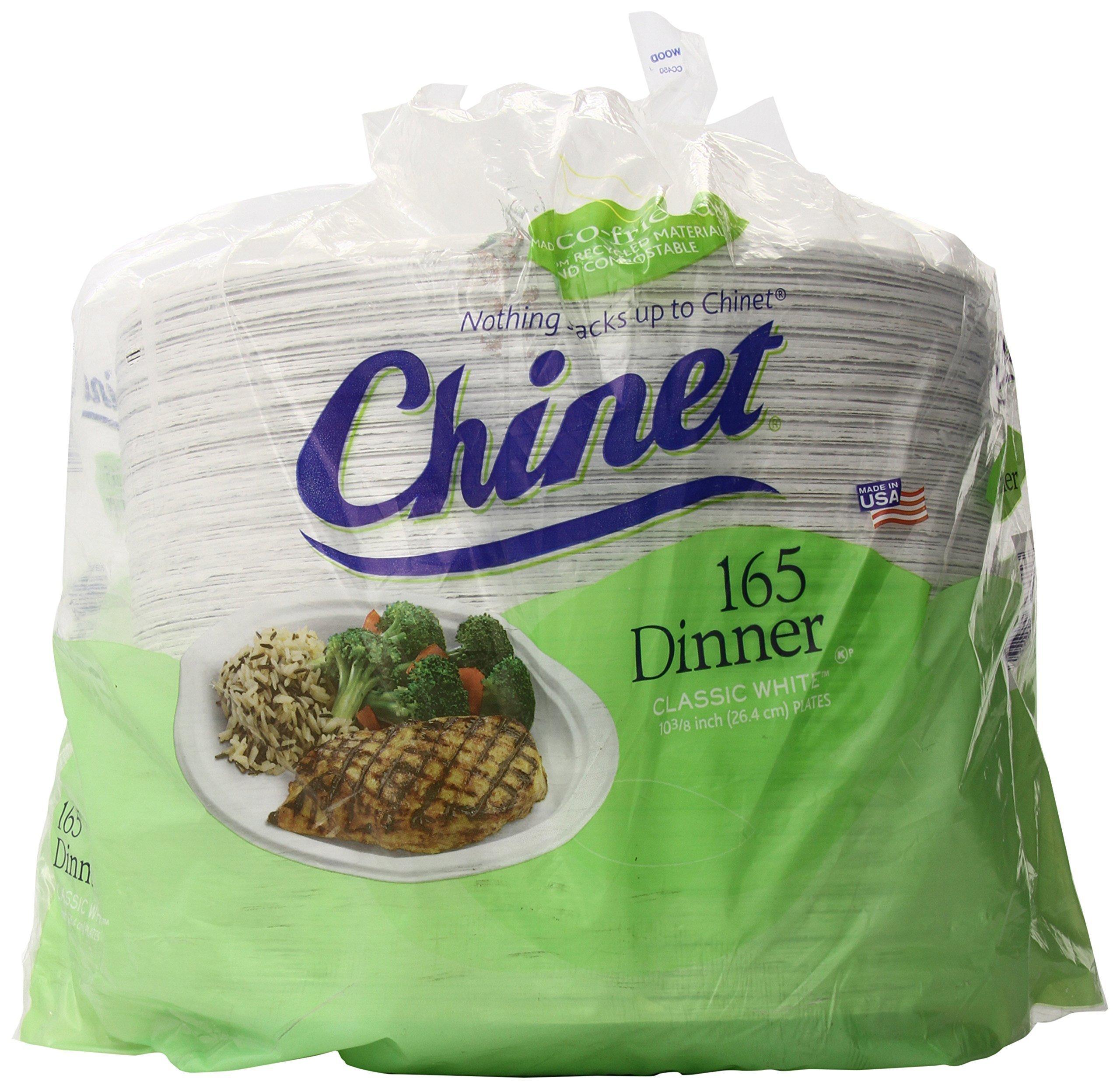Chinet Chinet Classic White Paper Dinner Plates, 10 3/8 Inch, 165 Count, Whitish Brown (CHINET165DINER)