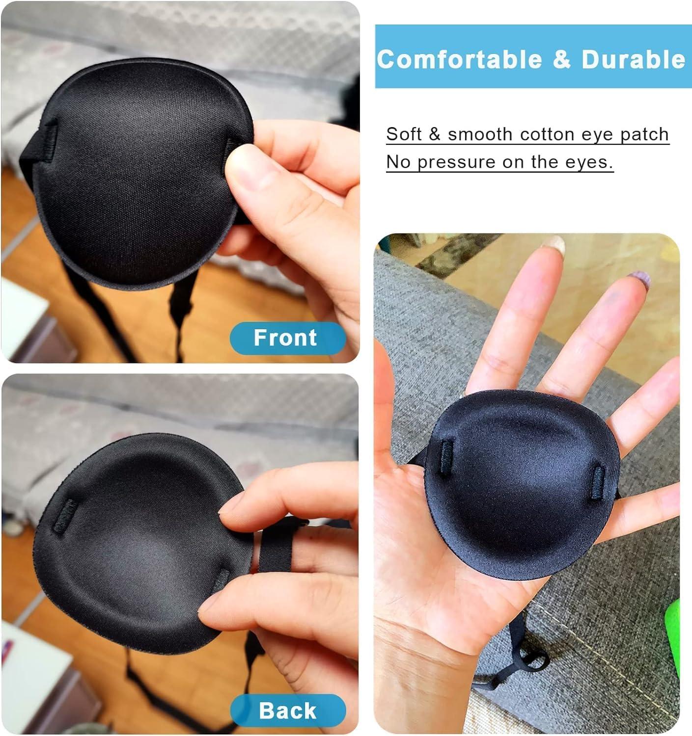 THSIREE THSIREE 2PCS Eye Patch, Medical Eye Patches for Kids and Adults, Soft Amblyopia Lazy Eye Patches for Left or Right Eyes (Black, Green)