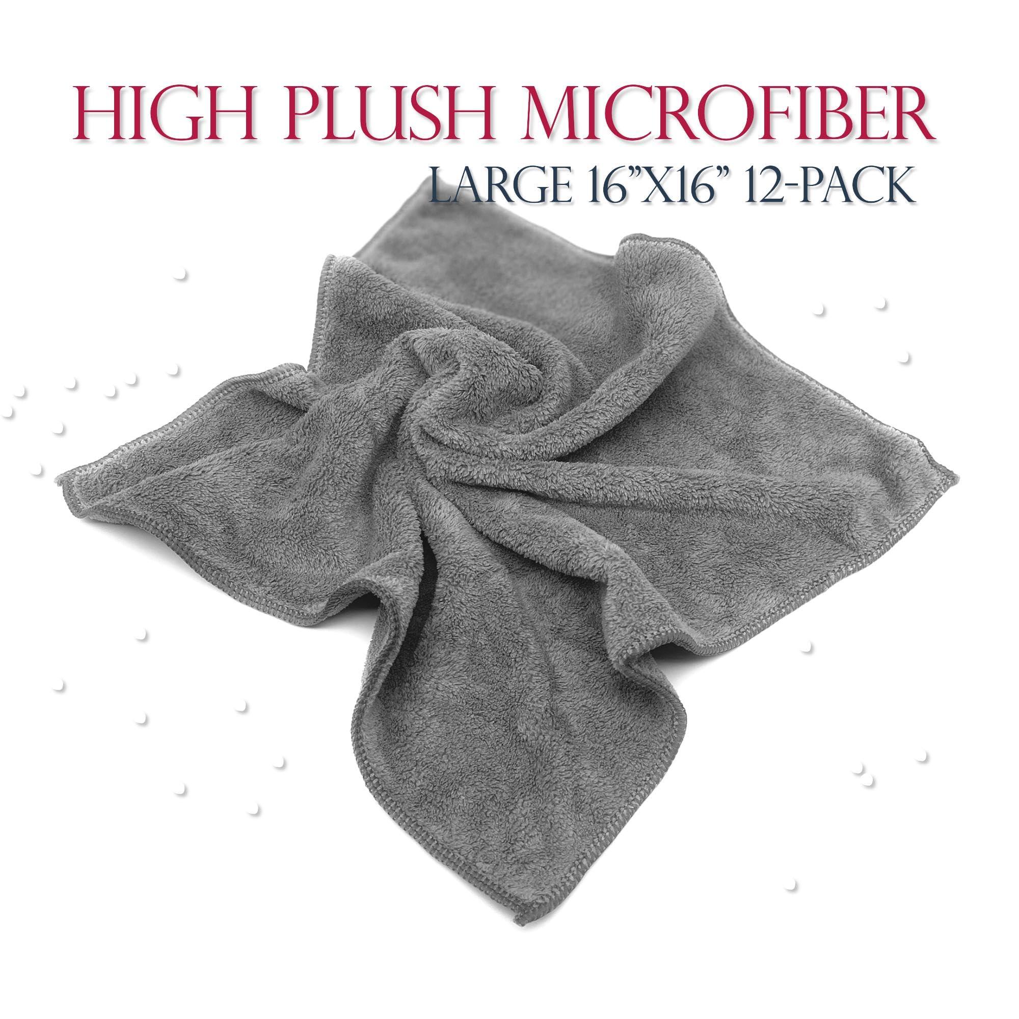 Blue Horizon Blue Horizon Microfiber Cleaning Towels High Plush All Purpose Cleaning Rags 12-Pack 16x16 for Professional Polishing Waxing Removal as Car Auto Detailing Washcloths
