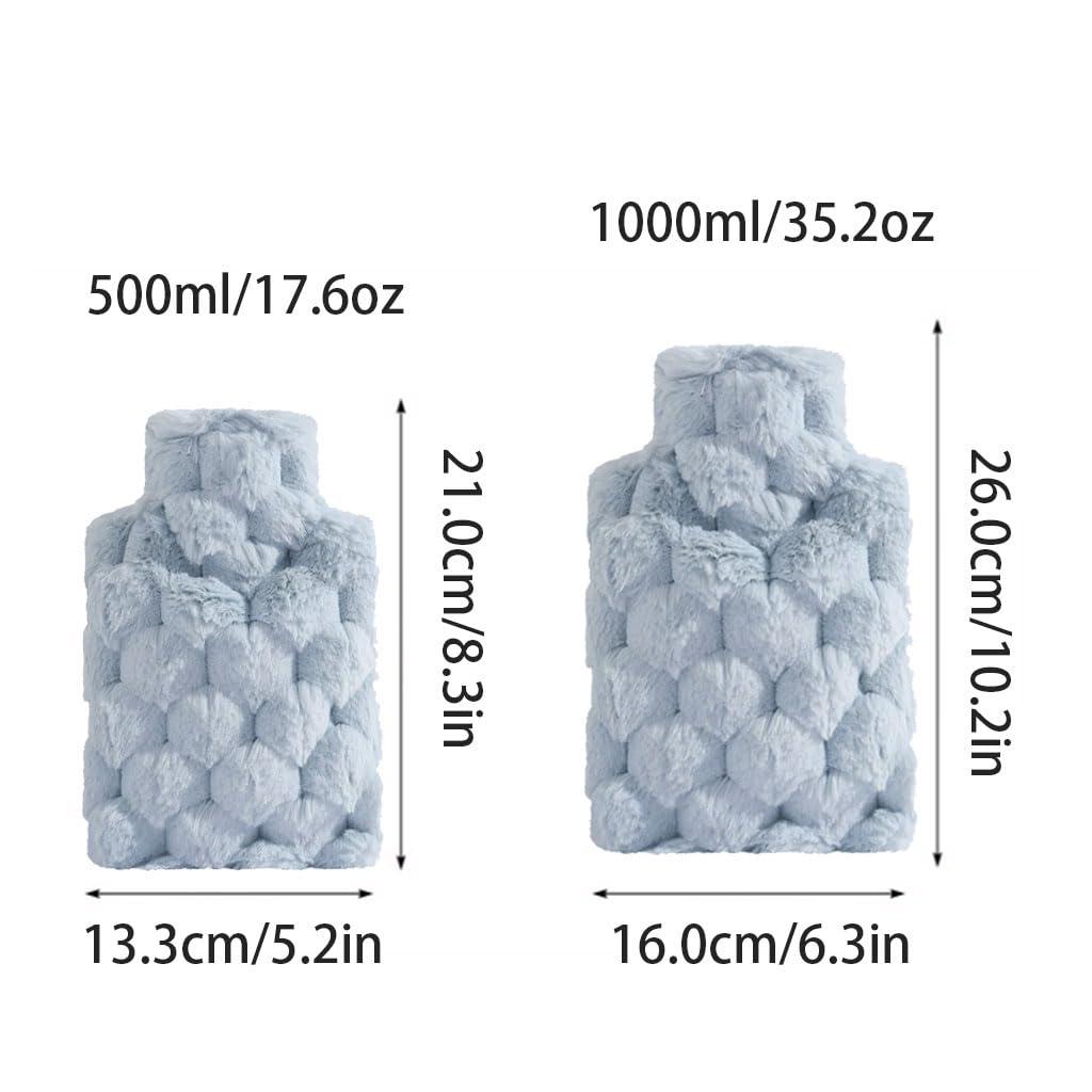 PEKJI Winter hot Water Bottle for Bed Hand Warmer Bag Portable Plush hot Water Bag Water-Filled Warm Water Bottle with Cover