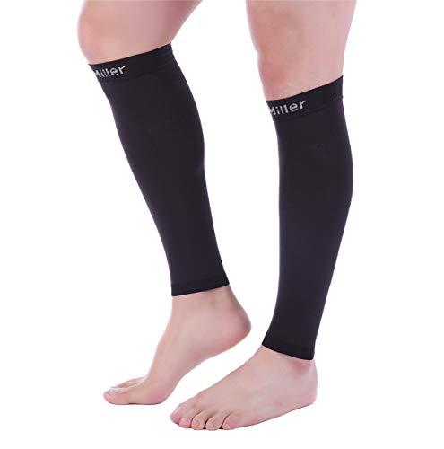 Doc Miller Doc Miller Calf Compression Sleeve Women and Men- 20-30 mmHg - 2 Pairs Calf Sleeve for Surgery Recovery Maternity Shin Splints Varicose Veins and Calf Injuries - Small Size - Black Color