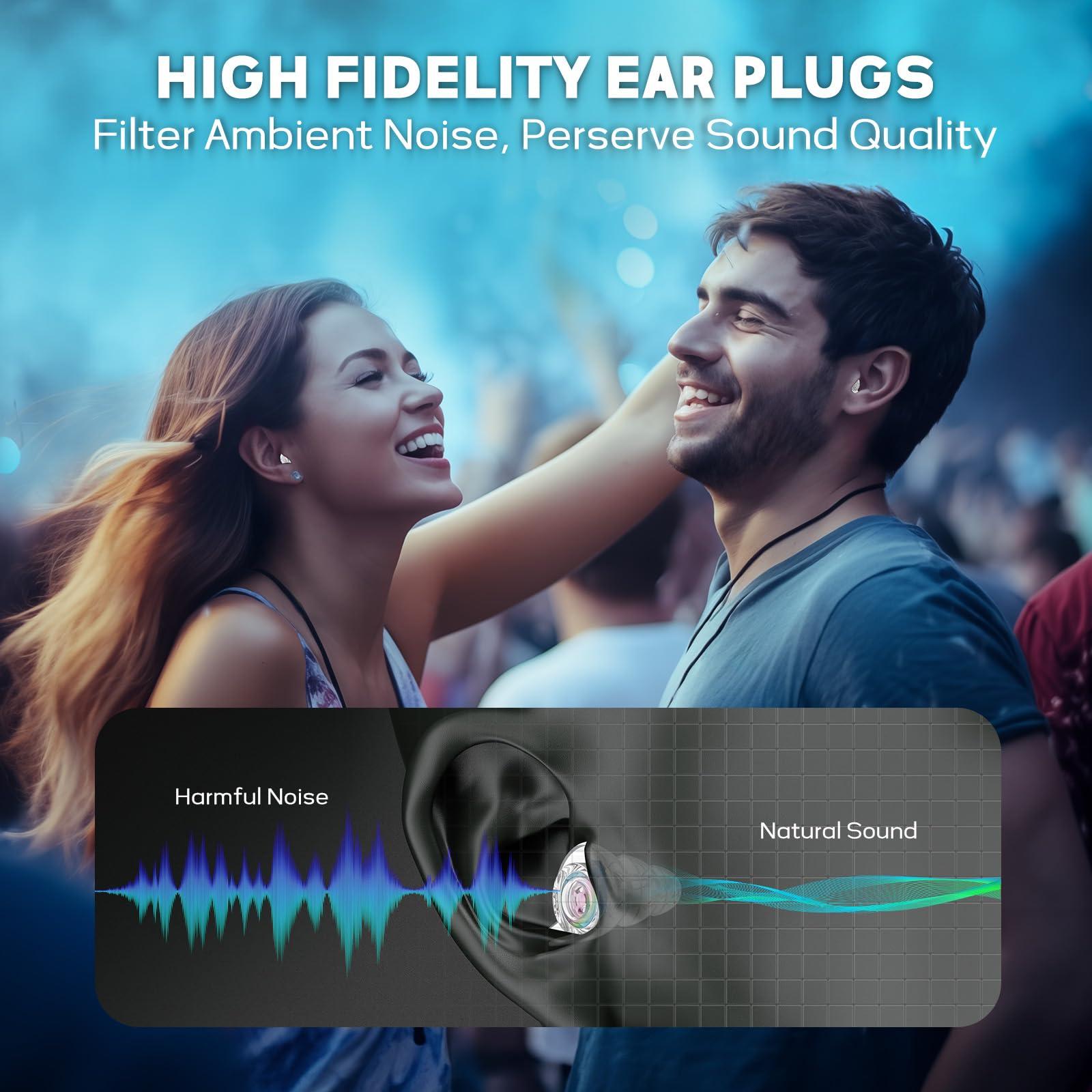 Hearprotek Hearprotek Hi-Fi Spirit Concert Ear Plugs, High Fidelity Silicone Music Ear Plugs for Concerts, Noise Reduction, Hearing Protection, Motorcycle, Musicians, Rave, Dj, Tinnitus Relief (Medium Size)